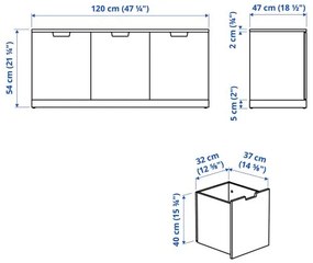 NORDLI συρταριέρα με 3 συρτάρια, 120X54 cm 692.765.67