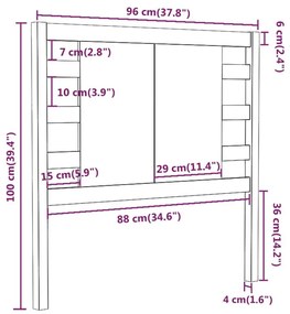 Κεφαλάρι Λευκό 96 x 4 x 100 εκ. από Μασίφ Ξύλο Πεύκου - Λευκό