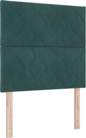 vidaXL Κρεβάτι box spring με στρώμα Σκούρο Πράσινο 120 x 190 cm