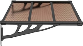 vidaXL Στέγαστρο Πόρτας Μαύρο 122x90 εκ. από Πολυκαρβονικό