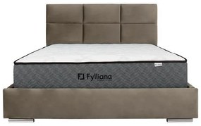 Επενδυμένο Κρεβάτι Berlin Fylliana Μπέζ Διπλό 160x200 εκ. 175x214x115 εκ.