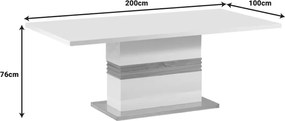 Τραπέζι Zoekrin Inart λευκό mdf 200x100x76εκ