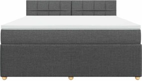 vidaXL Κρεβάτι Boxspring με Στρώμα Σκούρο Γκρι 180x200 εκ Υφασμάτιν