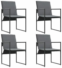 vidaXL Καρέκλες Κήπου 4 pcs Μαύρο και Ανθρακί 50.5 x 59 x 81.5 εκ.
