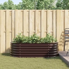 vidaXL Υπερυψωμένη Ζαρντινιέρα Καφέ 160 x 80 x 44 cm Ατσάλι