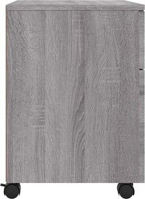vidaXL Αρχειοθήκη Φορητή Γκρι sonoma45x38x54 εκ. Επεξ. Ξύλο με Ρόδες