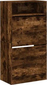 vidaXL Παπουτσοθήκη Καπνιστή Δρυς 60x34x116 εκ. από Επεξεργ. Ξύλο