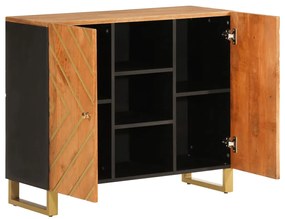 vidaXL Βοηθητικό Έπιπλο Καφέ/Μαύρο 90x33,5x75 εκ. Μασίφ Ξύλο Μάνγκο