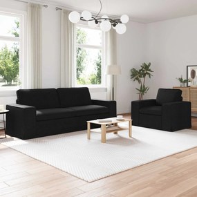vidaXL Σετ Καναπέ 2 pcs Μαύρο 222 x 80 x 82 εκ ύφασμα