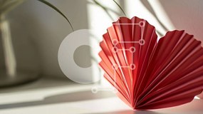 Intra Συλλεκτικό Ξύλινο Παζλ Plywood  4mm - Γλυπτό Origami Red Heart για διακόσμηση Σε Ξύλινο Κουτί - Διαστάσεις Puzzle: 10x10 cm – 25 κομμάτια