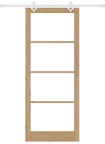 vidaXL Συρόμενη Πόρτα  με Σετ Hardware 93x232 cm Μασίφ Ξύλο Πεύκου