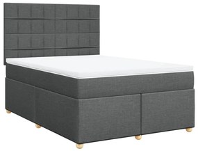 ΚΡΕΒΑΤΙ BOXSPRING ΜΕ ΣΤΡΩΜΑ ΣΚΟΥΡΟ ΓΚΡΙ 160X200 ΕΚ ΥΦΑΣΜΑΤΙΝΟ 3293632