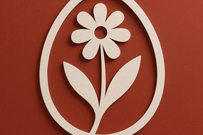 Σετ των 2 Intra απο ξύλο plywood 3mm-4mm πάχος – Κόψιμο από χαρτί Floral Egg Δίασταση 20x20 cm INTRAFABR-120036248