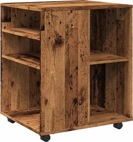 vidaXL Ντουλάπι Τροχήλατο Όψη Παλαιού Ξύλου 60x53x72 εκ. Επεξεργ. Ξύλο