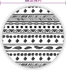 vidaXL Χαλί εξωτερικού χώρου ARAKIL γκρι Ø200 cm PP