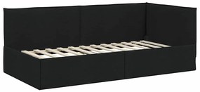 vidaXL Κρεβάτι Γωνίας με κεφαλάρι Μαύρο 90 x 200 cm ύφασμα