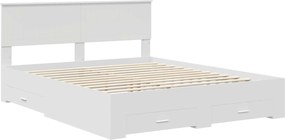 vidaXL Σκελετός Κρεβατιού Λευκό 160 x 200 cm Επεξεργασμένο ξύλο