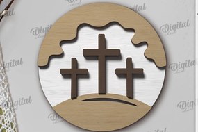 Σετ των 2 Intra απο ξύλο plywood 3mm-4mm πάχος Χριστιανικό Διακόσμηση Δίσκων με Επίπεδη Δίασταση 30x20 cm INTRAFABR-119901931