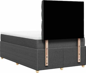 vidaXL Κρεβάτι Boxspring με Στρώμα Σκούρο Γκρι 120x190 εκ Υφασμάτινο