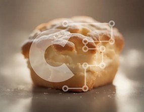 Σετ των 2 Intra Συλλεκτικό Ξύλινο Παζλ Plywood 4mm - Εύγευστη ζύμη ζάχαρης άχνη σε ένα τραπέζι Σε Ξύλινο Κουτί - Διαστάσεις: 10x10 cm – 25 κομμάτια