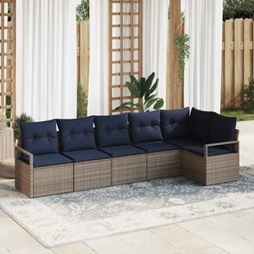 vidaXL Σετ Καναπέ 6 pcs Γκρι συνθετικό ρατάν
