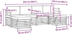 vidaXL Σειρά Καναπέ Εξωτερικού 6 pcs Λευκό και Κρεμ