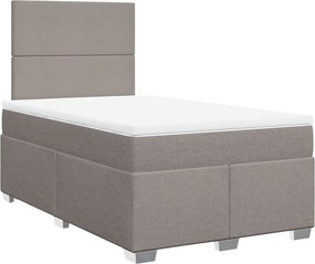 vidaXL Κρεβάτι Boxspring με Στρώμα Taupe 120x190 εκ. Υφασμάτινο