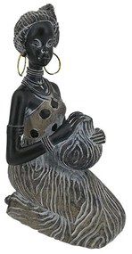 Φιγούρα Διακοσμητική Rabia 2 022739 12x7,5xH18cm Black-Brown Polyresin