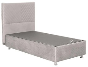 Bed Rizko with storage space cream 120x200cm 122x206x126 εκ.