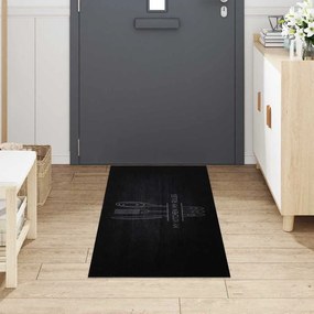 vidaXL Χαλί Κουζίνας Είδη Κουζίνας Μαύρο 180 x 60 cm Βελούδο