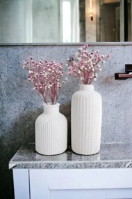 Σετ διακοσμητικών βάζων σκανδιναβικού στιλ από μπετόν σε δύο τεμάχια Λευκό