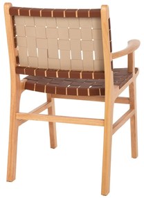 Πολυθρόνα FELIPE Ξύλο Toon με Καφέ PU 62x59x86Yεκ. 62x59x86 εκ.