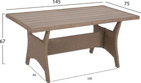 ΣΕΤ ΣΑΛΟΝΙ ΓΩΝΙΑ & ΤΡΑΠΕΖΙ CARSON HM6078.02 ΜΟΚΑ ΣΥΝΘ.RATTAN-ΜΑΞΙΛΑΡΙΑ