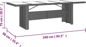 vidaXL Σετ Τραπεζαρίας Κήπου 7 τεμ. Μπεζ Συνθετικό Ρατάν με Μαξιλάρια