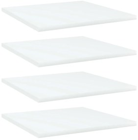 vidaXL Ράφια Βιβλιοθήκης 4 τεμ. Λευκά 40x40x1,5 εκ. από Επεξ.Ξύλο
