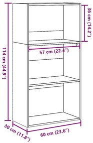 Βιβλιοθήκη παλαιού ξύλου 60x30x114 cm Κατασκευασμένο ξύλο - Καφέ