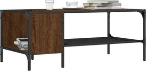 vidaXL Τραπεζάκι Σαλονιού με Ράφι Καφέ Δρυς 100x51x40 εκ. Επεξ. Ξύλο
