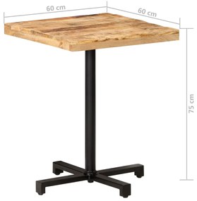 vidaXL Τραπέζι Bistro Τετράγωνο 60x60x75 εκ. Ακατέργαστο Ξύλο Μάνγκο