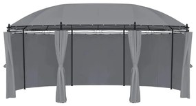 vidaXL Κιόσκι με Κουρτίνες Ανθρακί 520 x 349 x 255 εκ.