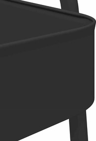 vidaXL Τρόλεϊ αποθήκευσης 3 επιπέδων Μαύρο 42x41,5x77 cm Χάλυβας