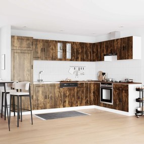 vidaXL Βάση νιπτήρα με αποθήκευση Porto 2 pcs Καφέ Επεξεργασμένο ξύλο