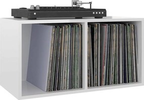 vidaXL Έπιπλο Δίσκων Βινυλίου Γυαλ. Λευκό 71x34x36 εκ. Επεξεργ. Ξύλο