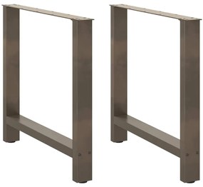 Πόδια Τραπεζαρίας 2 τεμ. από Φυσικό Ατσάλι 80x(72-73) εκ. Ατσάλι