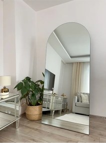 Stewehome Οβάλ ολόσωμος καθρέφτης με μεταλλική βάση χωρίς πλαίσιο Λευκό 180x80 cm