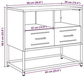 Έπιπλο Τηλεόρασης Μουσταρδί Κίτρινο 68x39x60,5 εκ. από Ατσάλι - Κίτρινο