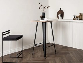 Τραπέζι μπαρ Dallas 3256, 105x60x60cm, 14 kg, Ινοσανίδες μέσης πυκνότητας, Μέταλλο, Ανοιχτό χρώμα ξύλου, Μαύρο | Epipla1.gr