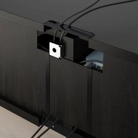 BESTÅ σύνθεση αποθήκευσης TV/ γυάλινες πόρτες/συρτάρια με μαλακό κλείσιμο, 240x42x231 cm 194.122.37