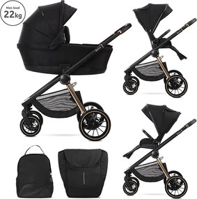 BABY STROLLER BIANCA BLACK 2 IN 1 UP TO 22KGS + AD