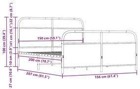 ΣΚΕΛΕΤΟΣ ΚΡΕΒ. ΧΩΡΙΣ ΣΤΡΩΜΑ ΚΑΠΝΙΣΤΗ ΔΡΥΣ 150X200 ΕΚ. ΜΕΤΑΛΛΙΚΟ 3318637