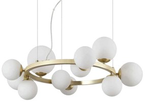 Φωτιστικό Οροφής Perlage 271392 Φ73x230cm 11xG9 15W 3000K Gold Ideal Lux